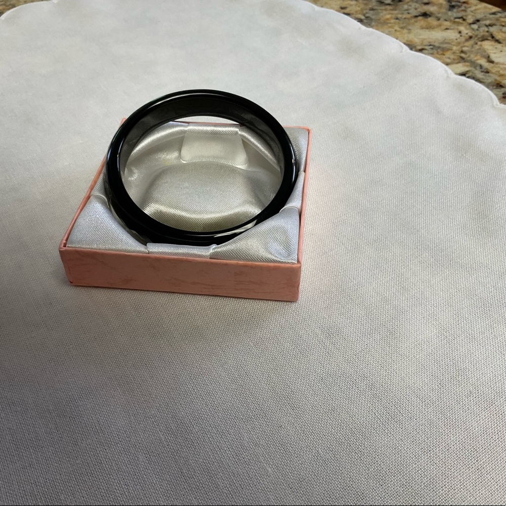 Black Onyx Facetted Bangle